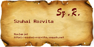 Szuhai Rozvita névjegykártya